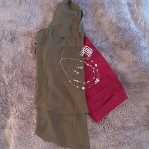 a.n.a Hunter Green Sheer Tank